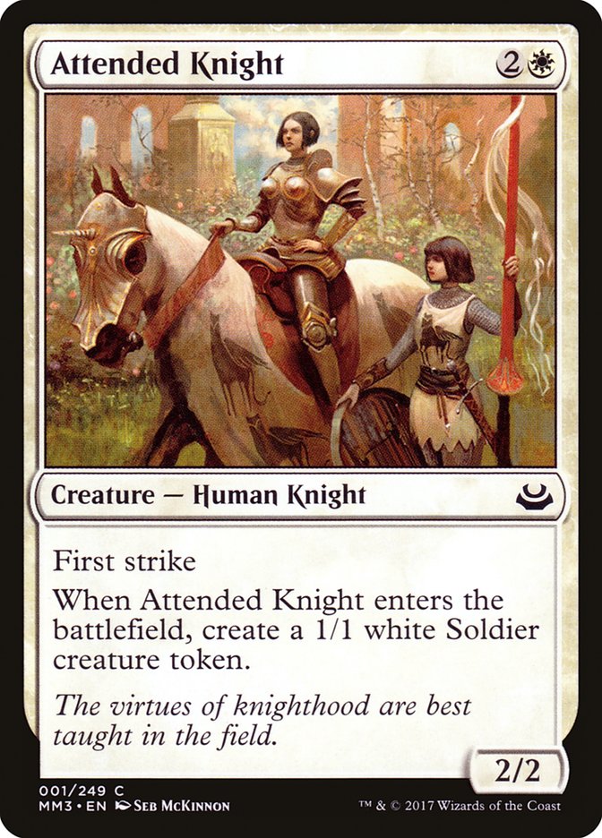 Attended Knight 1/249 (Modern Masters 2017)  - Foil | Chromatic Games
