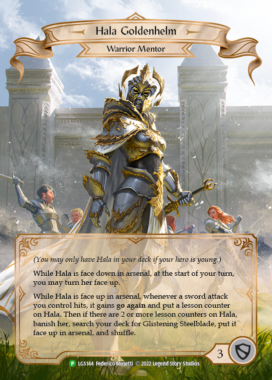 Hala Goldenhelm [LGS144] (Promo)  Rainbow Foil | Chromatic Games