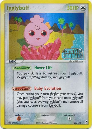 Igglybuff (21/100) (Stamped) [EX: Crystal Guardians] | Chromatic Games