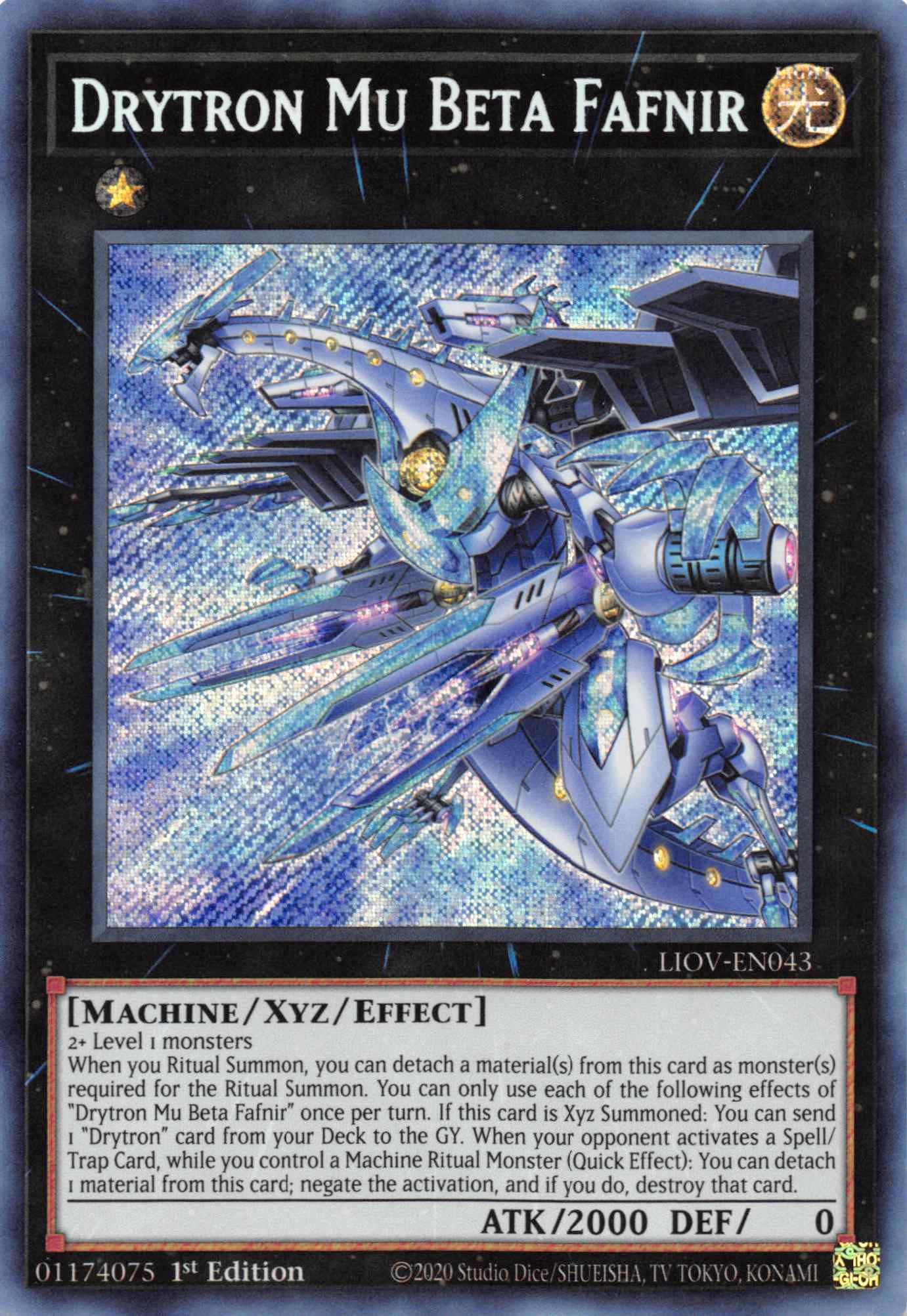 Drytron Mu Beta Fafnir [LIOV-EN043] Secret Rare | Chromatic Games