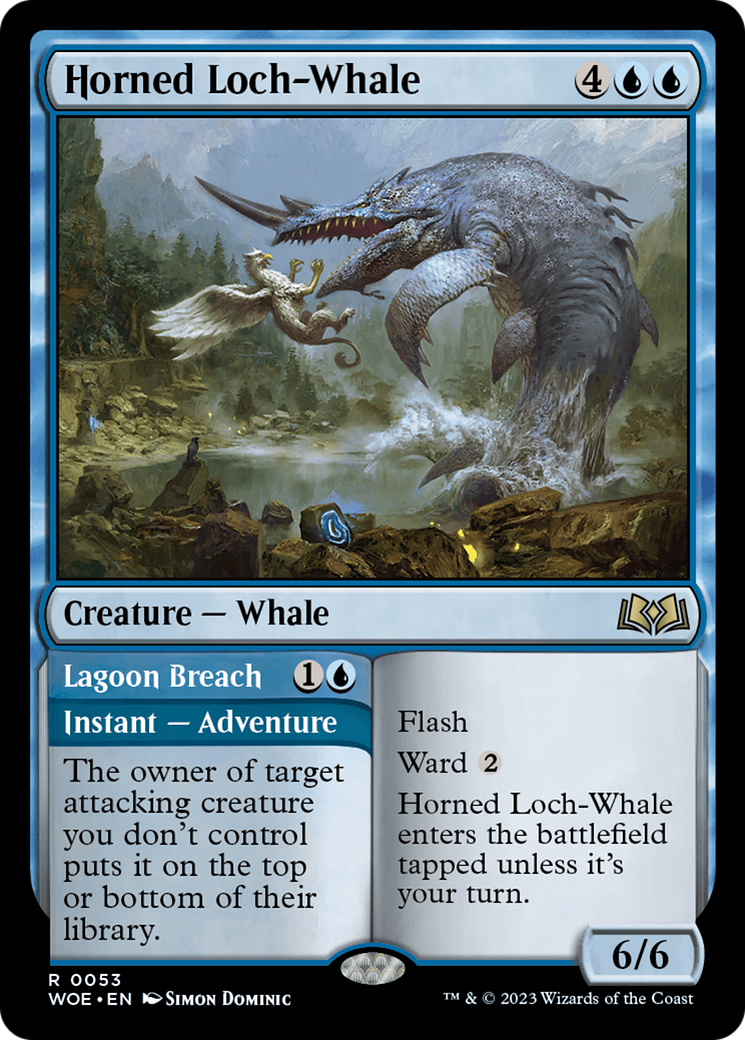 Horned Loch-Whale // Lagoon Breach [Wilds of Eldraine] | Chromatic Games