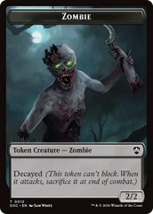 Snake // Zombie Double-Sided Token [Secrets of Strixhaven Commander Tokens] | Chromatic Games
