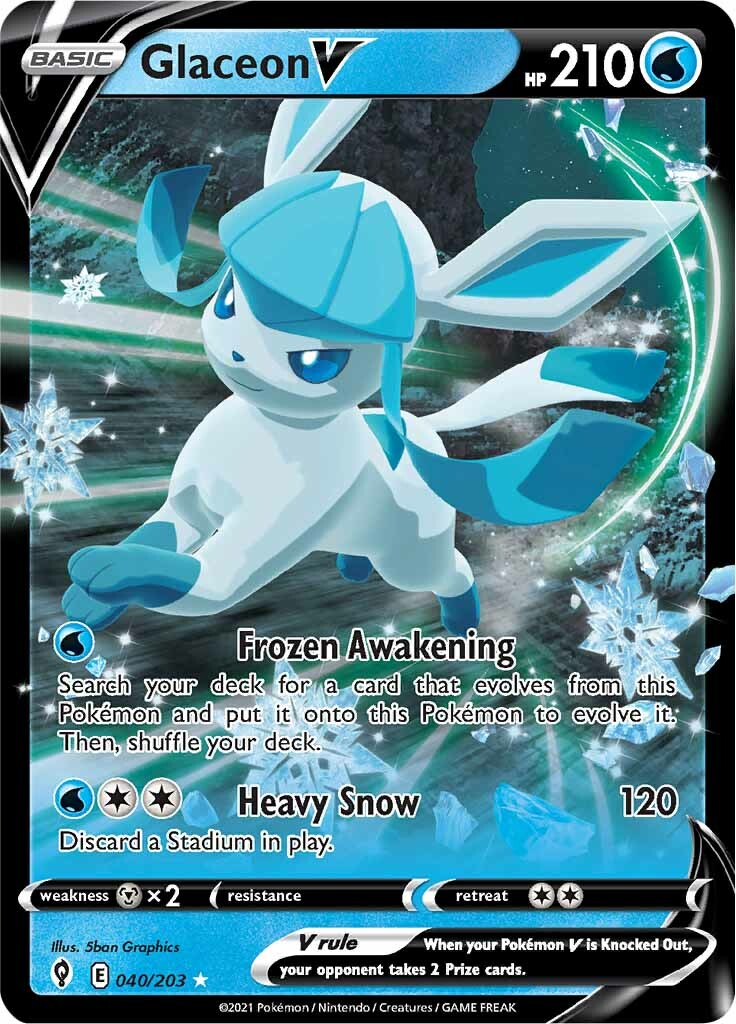 Glaceon V (040/203) [Sword & Shield: Evolving Skies] | Chromatic Games