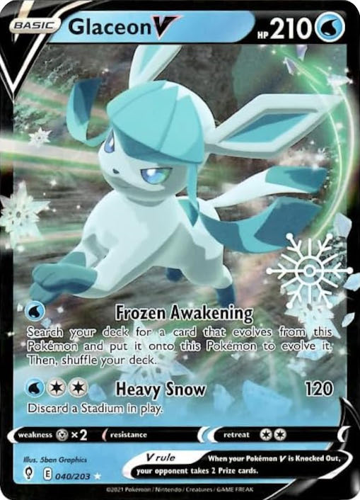 Glaceon V (040/203) (Holiday Calendar) [Sword & Shield: Evolving Skies] | Chromatic Games