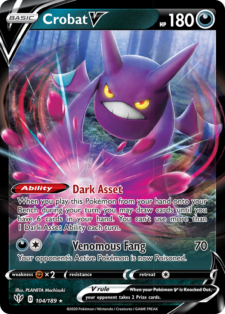 Crobat V (104/189) [Sword & Shield: Darkness Ablaze] | Chromatic Games