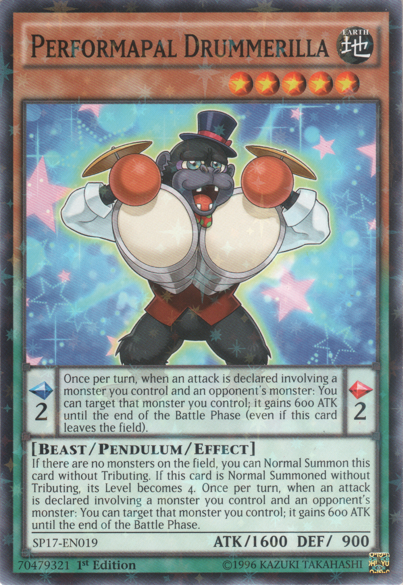 Performapal Drummerilla [SP17-EN019] Starfoil Rare | Chromatic Games