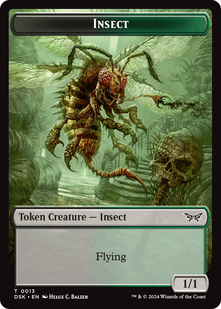 Insect (0013) // Manifest Double-Sided Token [Duskmourn: House of Horror Tokens] | Chromatic Games