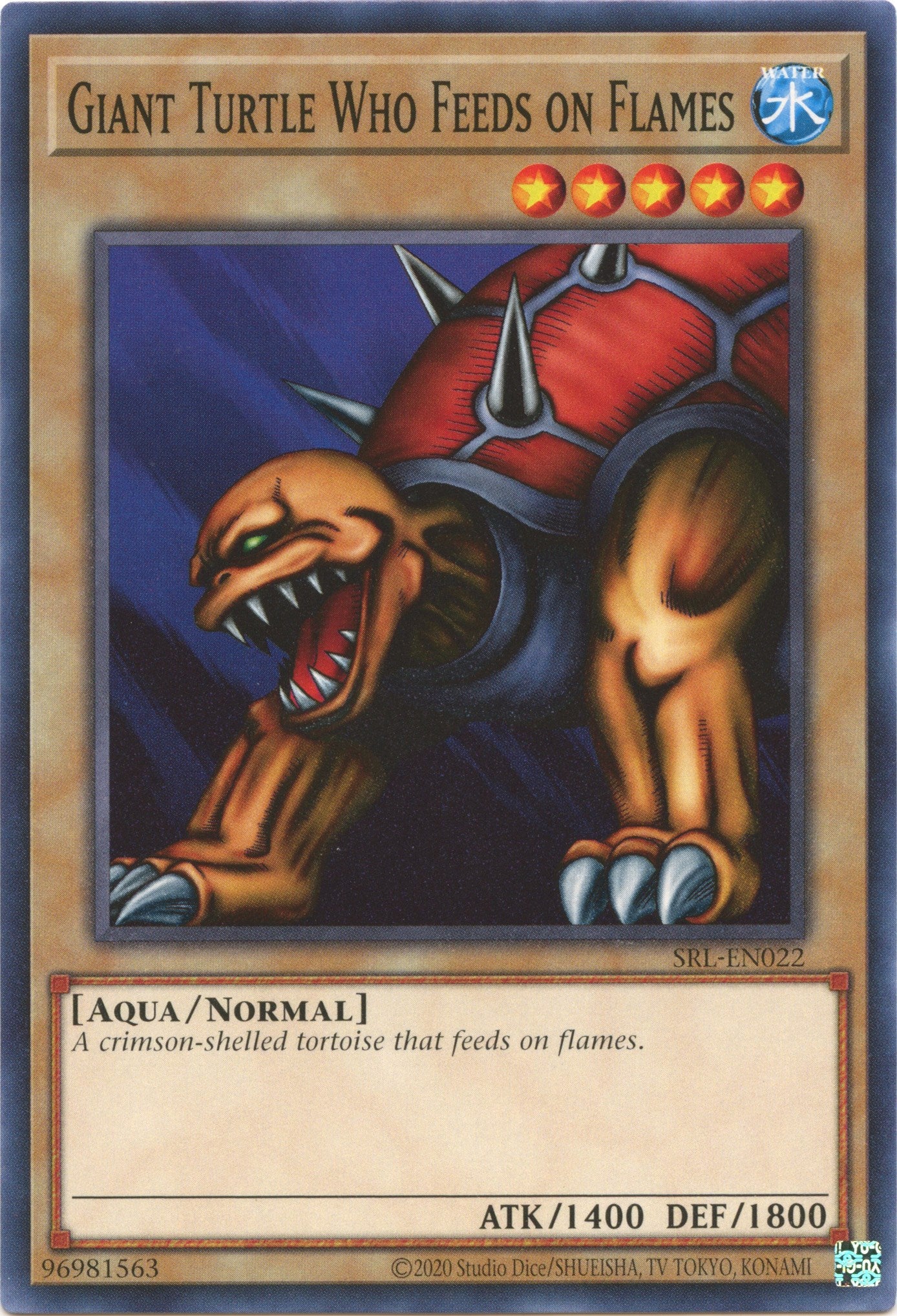 Giant Turtle Who Feeds on Flames (25th Anniversary) [SRL-EN022] Common | Chromatic Games