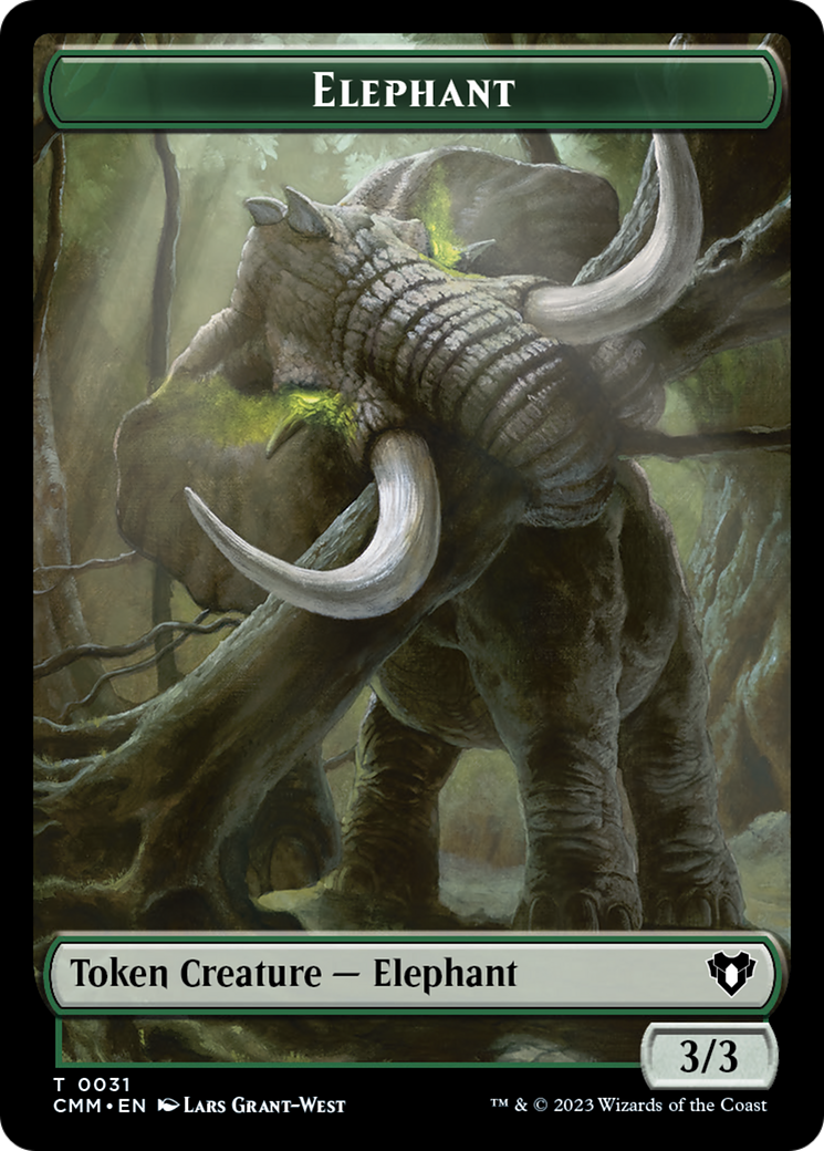 Soldier // Elephant Double-Sided Token [Commander Masters Tokens] | Chromatic Games