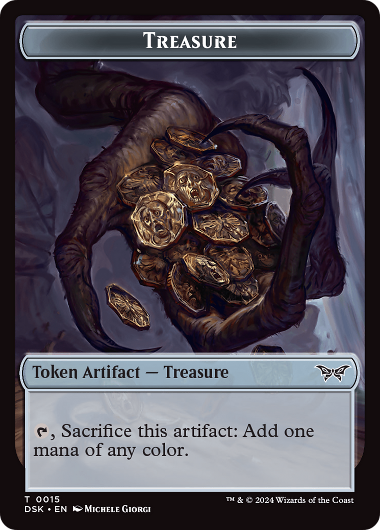 Treasure // Copy Double-Sided Token [Duskmourn: House of Horror Tokens] | Chromatic Games