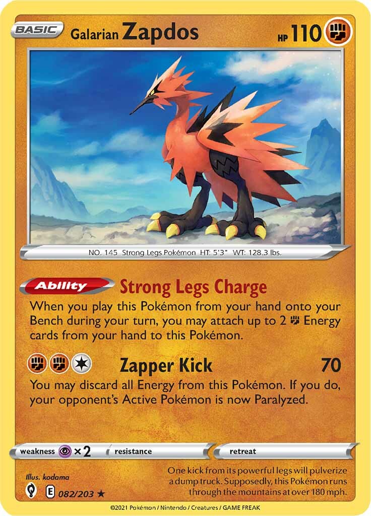 Galarian Zapdos (082/203) [Sword & Shield: Evolving Skies] | Chromatic Games