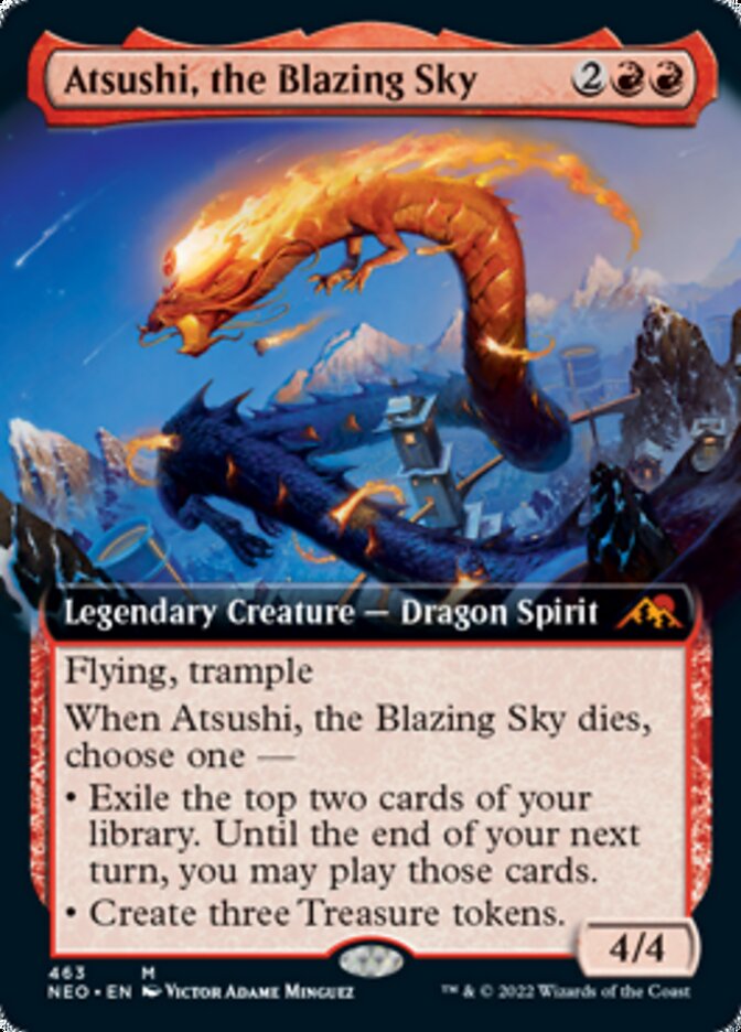 Atsushi, the Blazing Sky (Extended Art) [Kamigawa: Neon Dynasty] | Chromatic Games