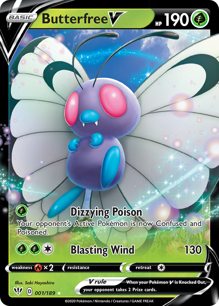 Butterfree V (001/189) [Sword & Shield: Darkness Ablaze] | Chromatic Games