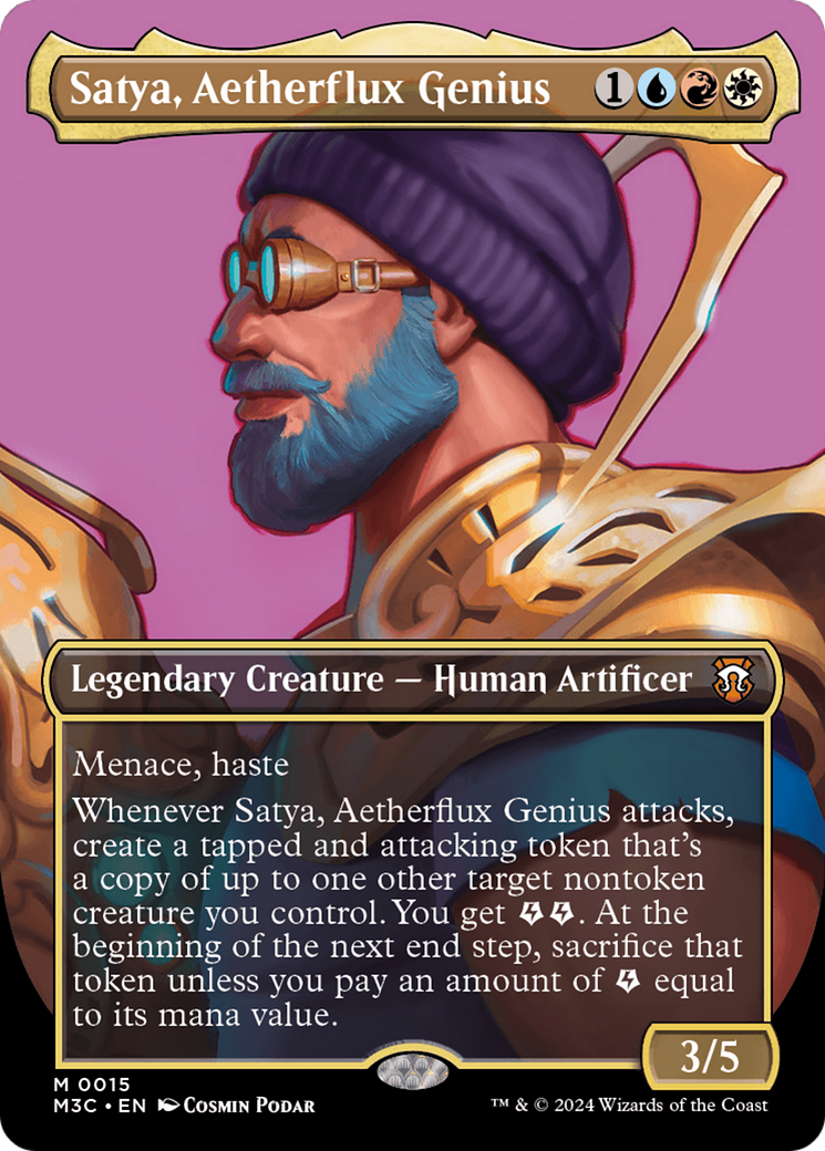 Satya, Aetherflux Genius (Borderless) [Modern Horizons 3 Commander] | Chromatic Games