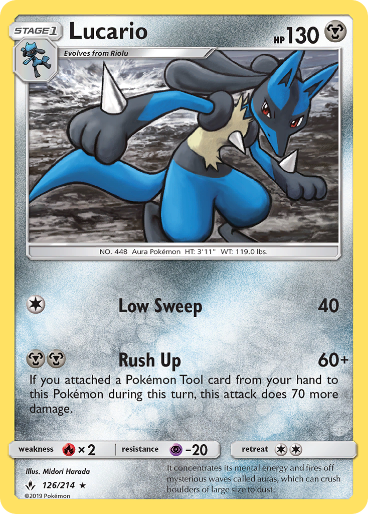 Lucario (126/214) [Sun & Moon: Unbroken Bonds] | Chromatic Games