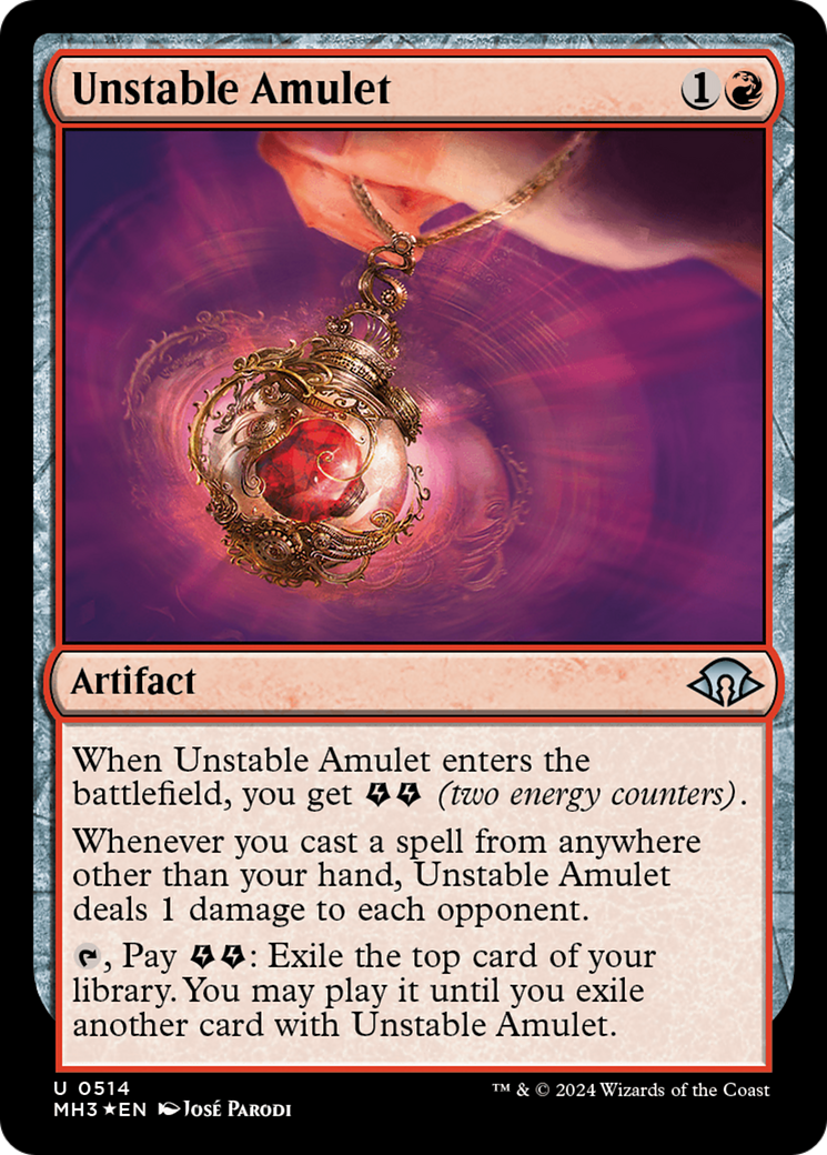 Unstable Amulet (Ripple Foil) [Modern Horizons 3] | Chromatic Games