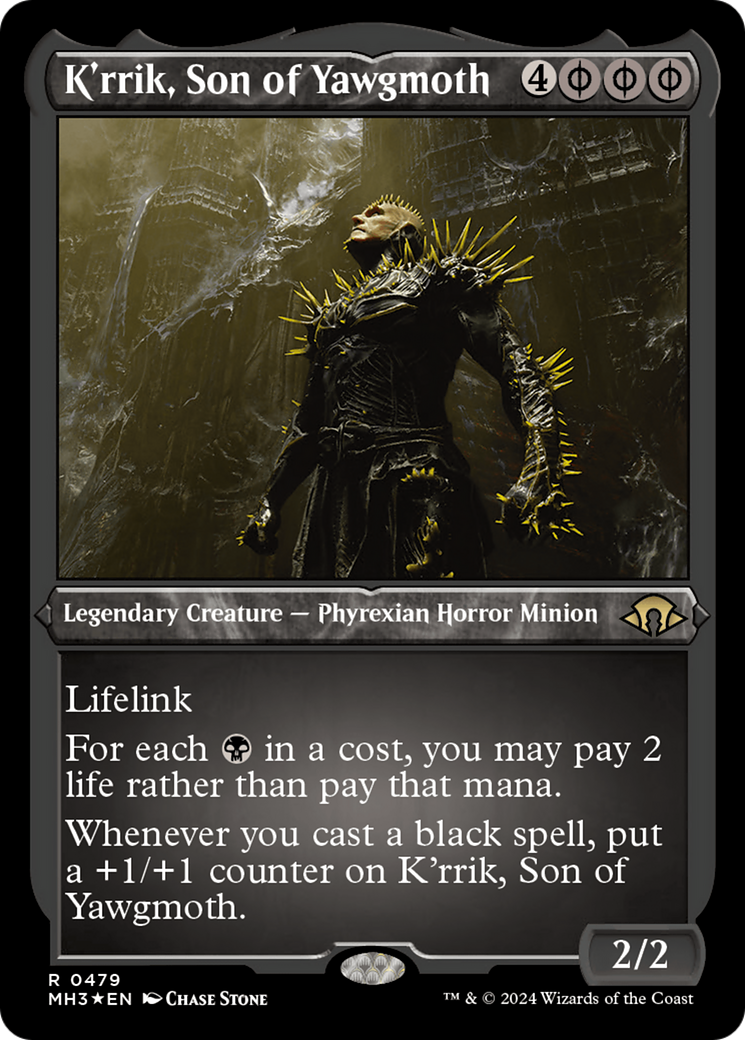 K'rrik, Son of Yawgmoth (Foil Etched) [Modern Horizons 3] | Chromatic Games