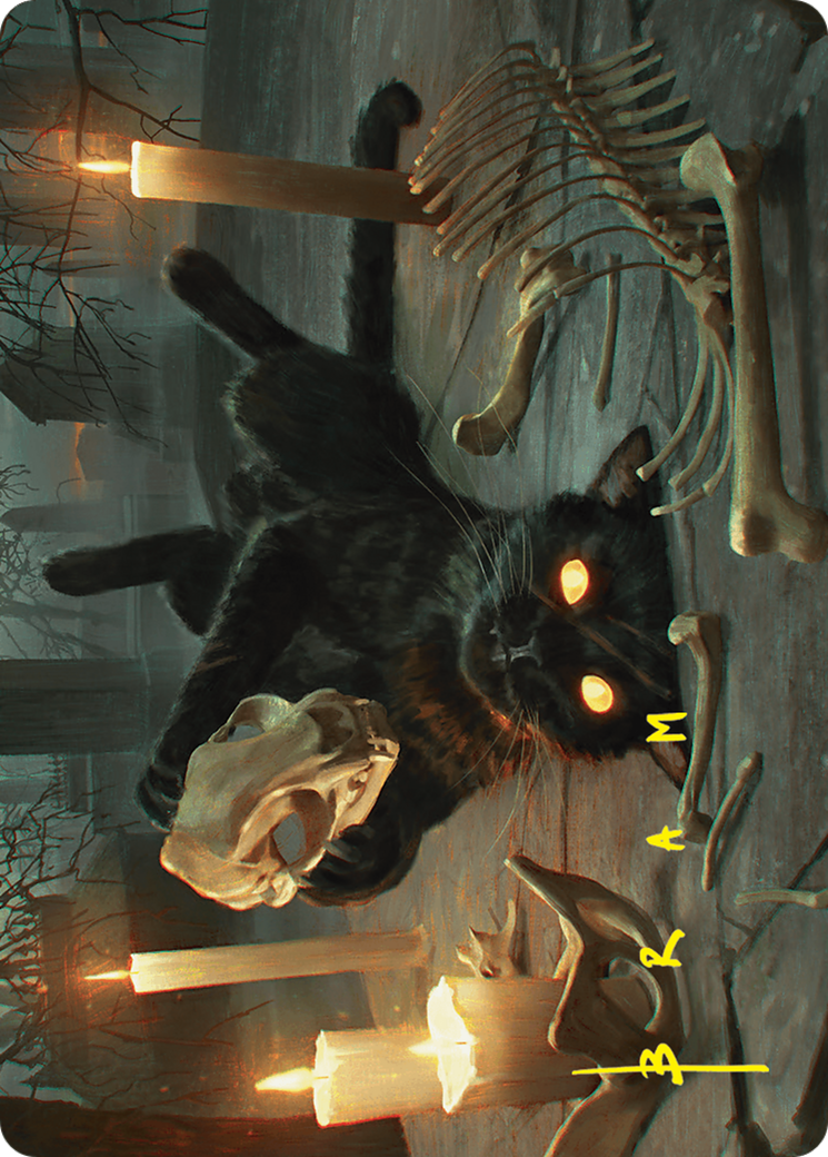 Nine-Lives Familiar Art Card (8/54) (Gold-Stamped Signature) [Foundations Art Series] | Chromatic Games