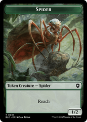 Spider // Blood Double-Sided Token [Bloomburrow Commander Tokens] | Chromatic Games