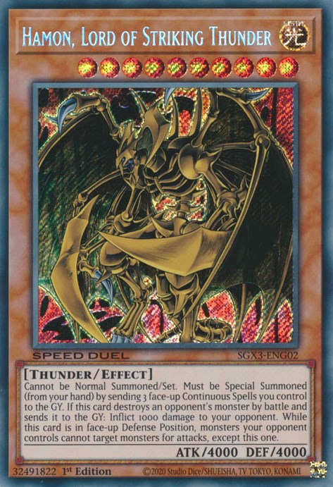 Hamon, Lord of Striking Thunder [SGX3-ENG02] Secret Rare | Chromatic Games