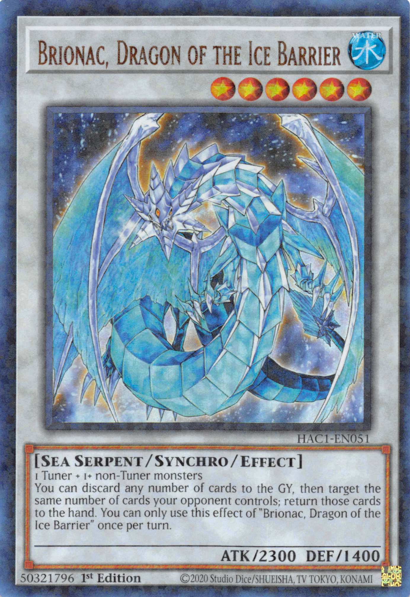 Brionac, Dragon of the Ice Barrier (Duel Terminal) [HAC1-EN051] Parallel Rare | Chromatic Games