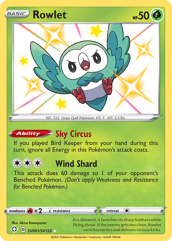 Rowlet (SV001/SV122) [Sword & Shield: Shining Fates] | Chromatic Games