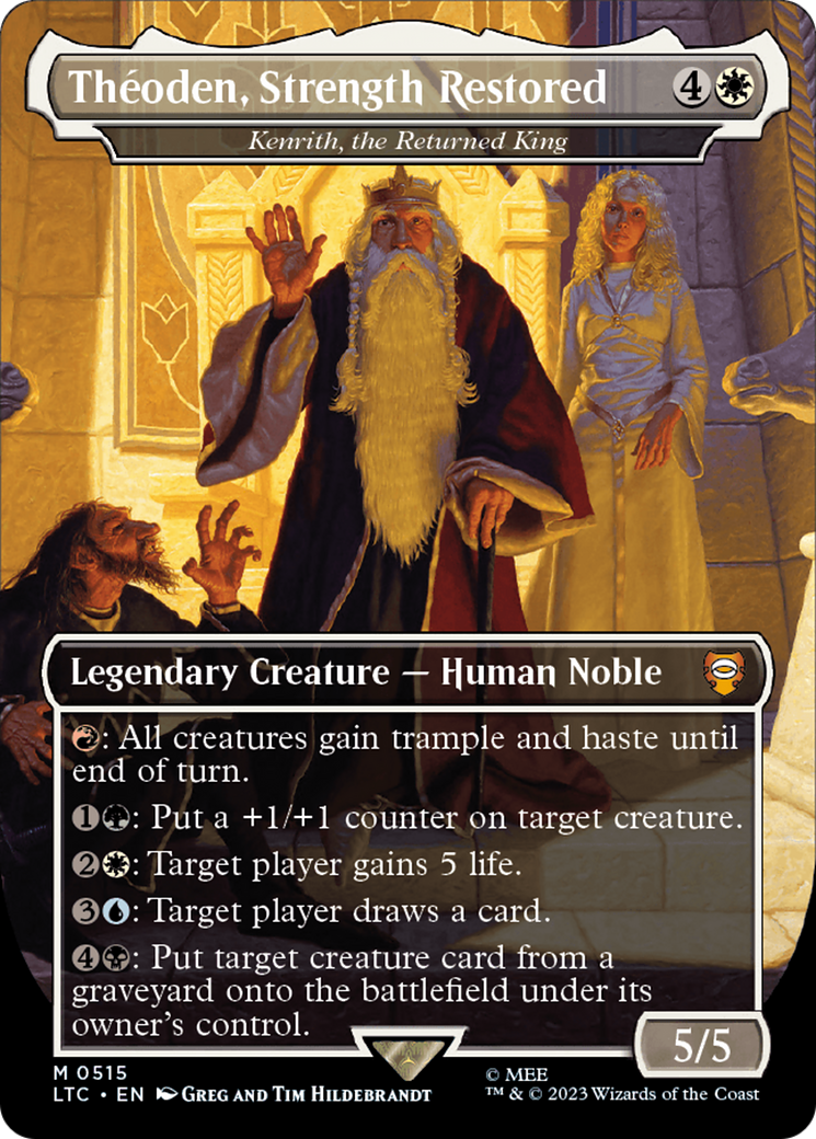 Theoden, Strength Restored - Kenrith, the Returned King (Borderless) [The Lord of the Rings: Tales of Middle-Earth Commander] | Chromatic Games