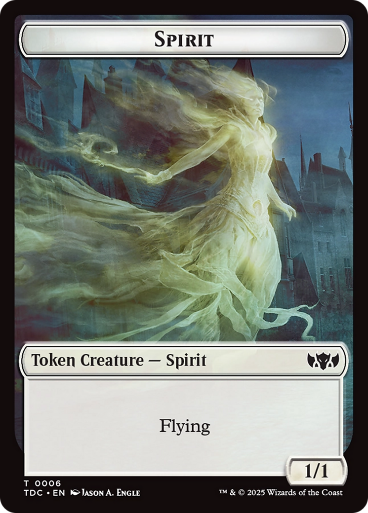 Spirit // Treasure Double-Sided Token [Tarkir: Dragonstorm Commander Tokens] | Chromatic Games