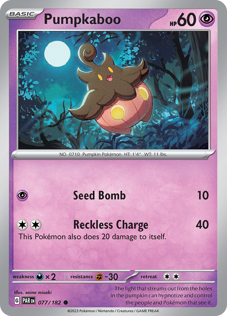 Pumpkaboo (077/182) [Scarlet & Violet: Paradox Rift] | Chromatic Games