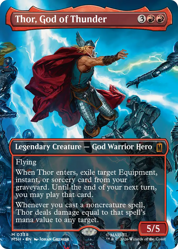 Thor, God of Thunder (Borderless) (0338) [Marvel Super Heroes] | Chromatic Games