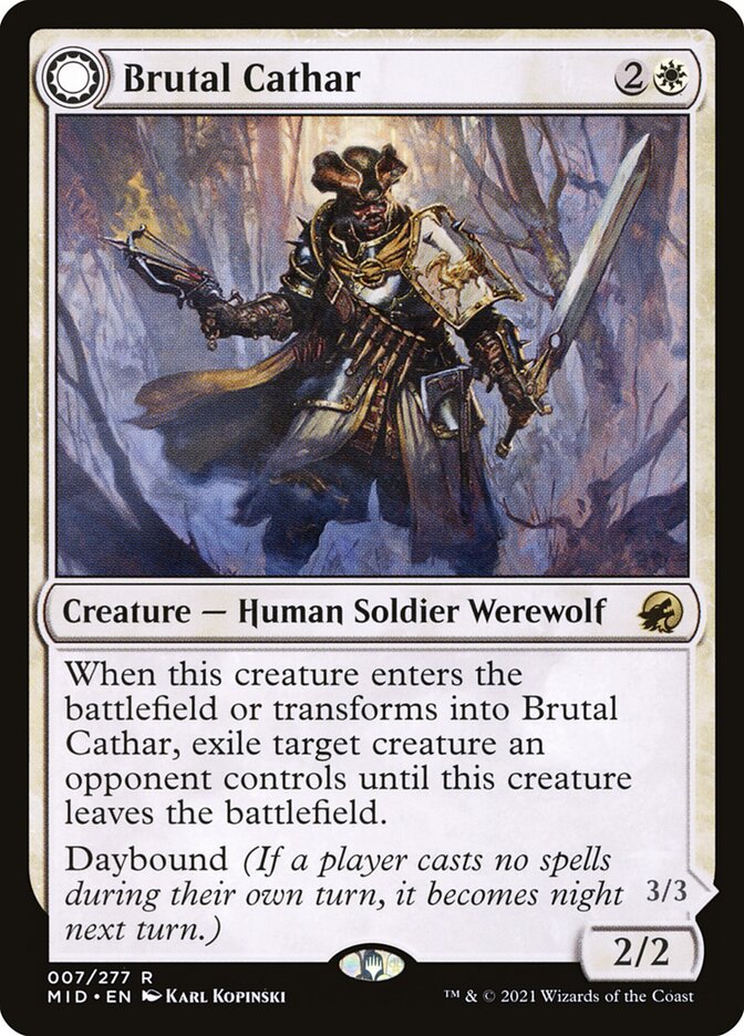 Brutal Cathar // Moonrage Brute 7/277 (Innistrad: Midnight Hunt)  | Chromatic Games
