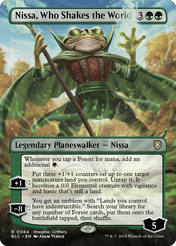 Nissa, Who Shakes the World (Borderless) [Bloomburrow Commander] | Chromatic Games