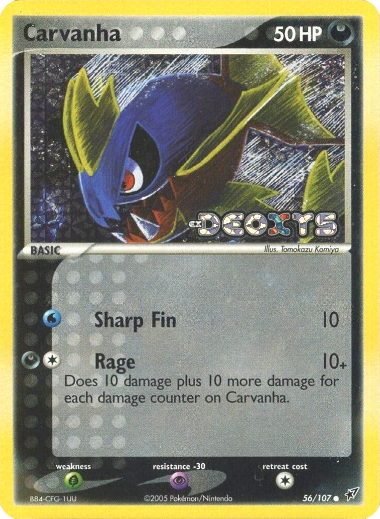 Carvanha (56/107) (Stamped) [EX: Deoxys] | Chromatic Games