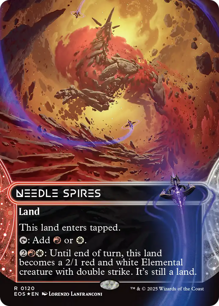 Needle Spires (0120) (Borderless) (Galaxy Foil) [Edge of Eternities: Stellar Sights] | Chromatic Games