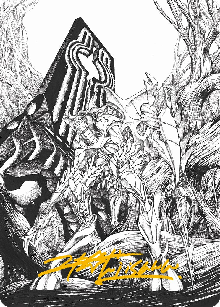 Lukka, Bound to Ruin Art Card (Gold-Stamped Signature) [Phyrexia: All Will Be One Art Series] | Chromatic Games