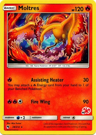 Moltres (38/214) (Charizard Stamp #46) [Battle Academy 2020] | Chromatic Games