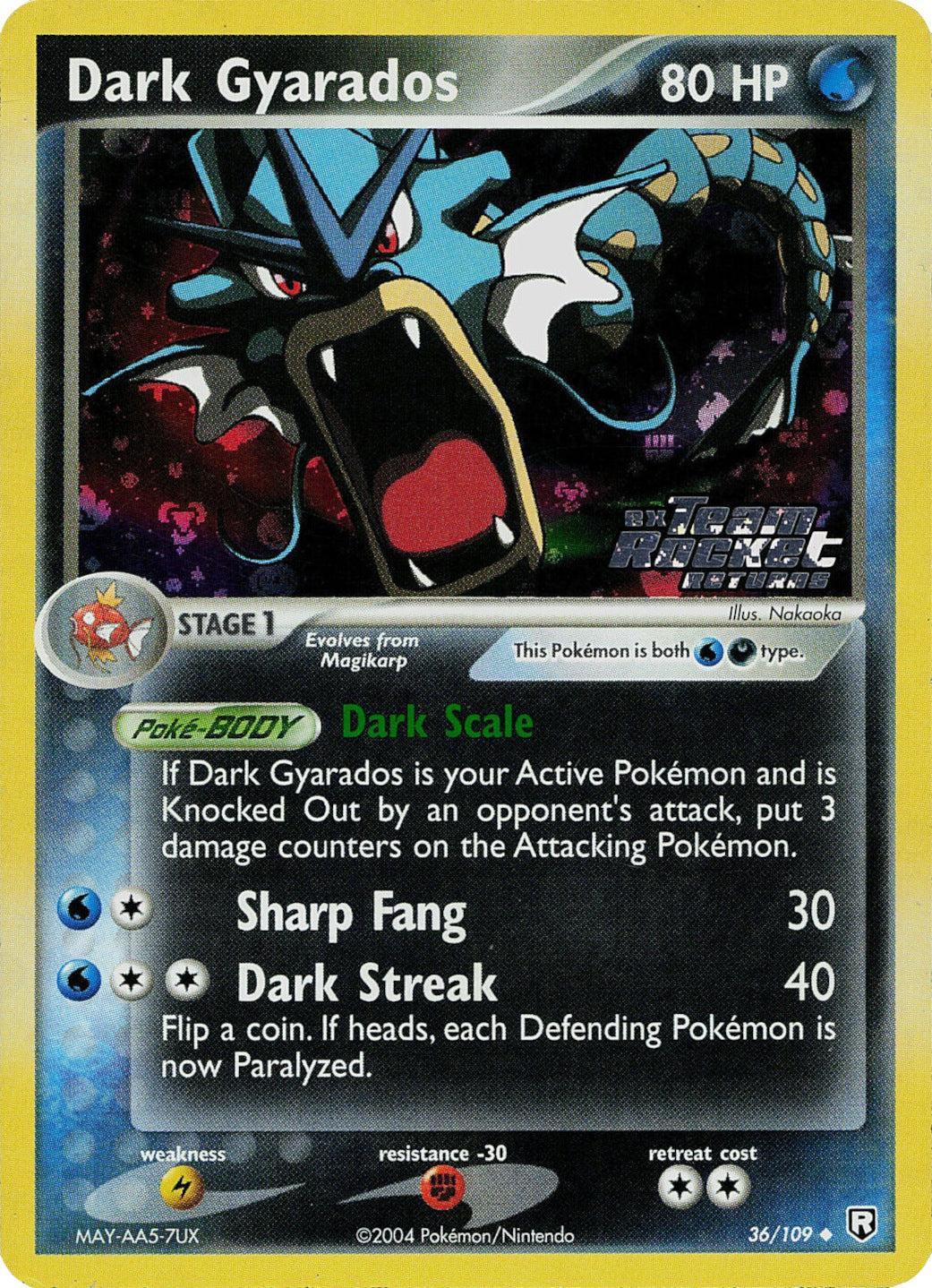 Dark Gyarados (36/109) (Stamped) [EX: Team Rocket Returns] | Chromatic Games