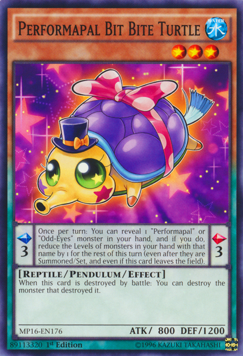 Performapal Bit Bite Turtle [MP16-EN176] Common | Chromatic Games