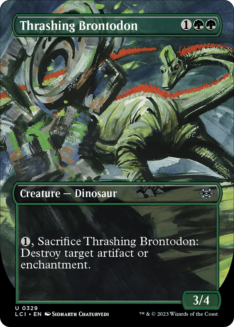 Thrashing Brontodon (Borderless) [The Lost Caverns of Ixalan] | Chromatic Games