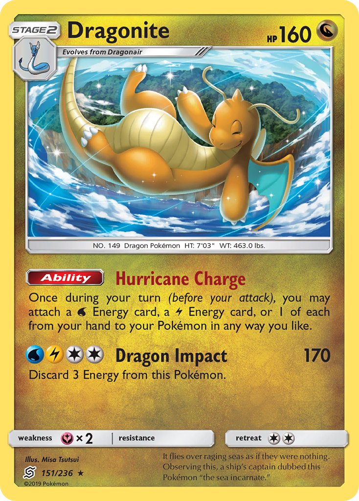 Dragonite (151/236) (Cracked Ice Holo) (Theme Deck Exclusives) [Sun & Moon: Unified Minds] | Chromatic Games