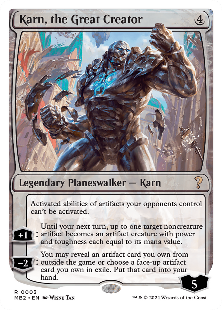 Karn, the Great Creator (White Border) [Mystery Booster 2] | Chromatic Games