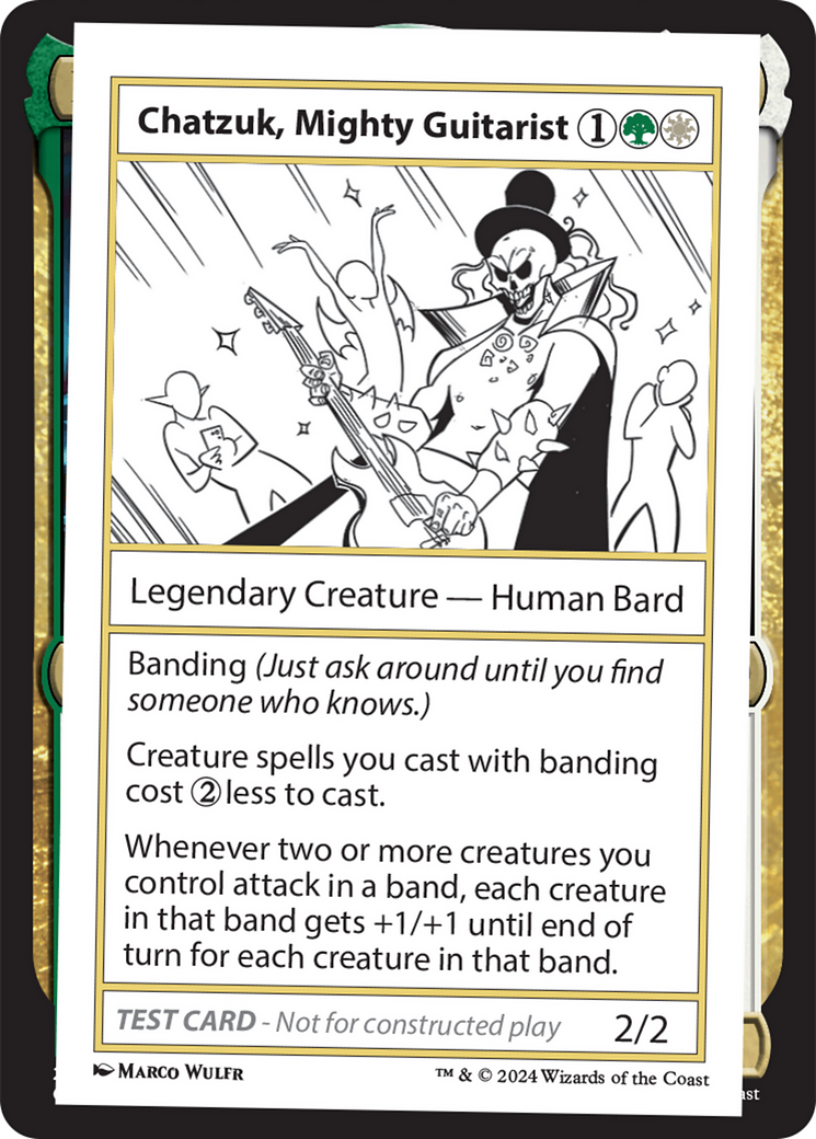 Chatzuk, Mighty Guitarist [Mystery Booster 2 Playtest Cards] | Chromatic Games