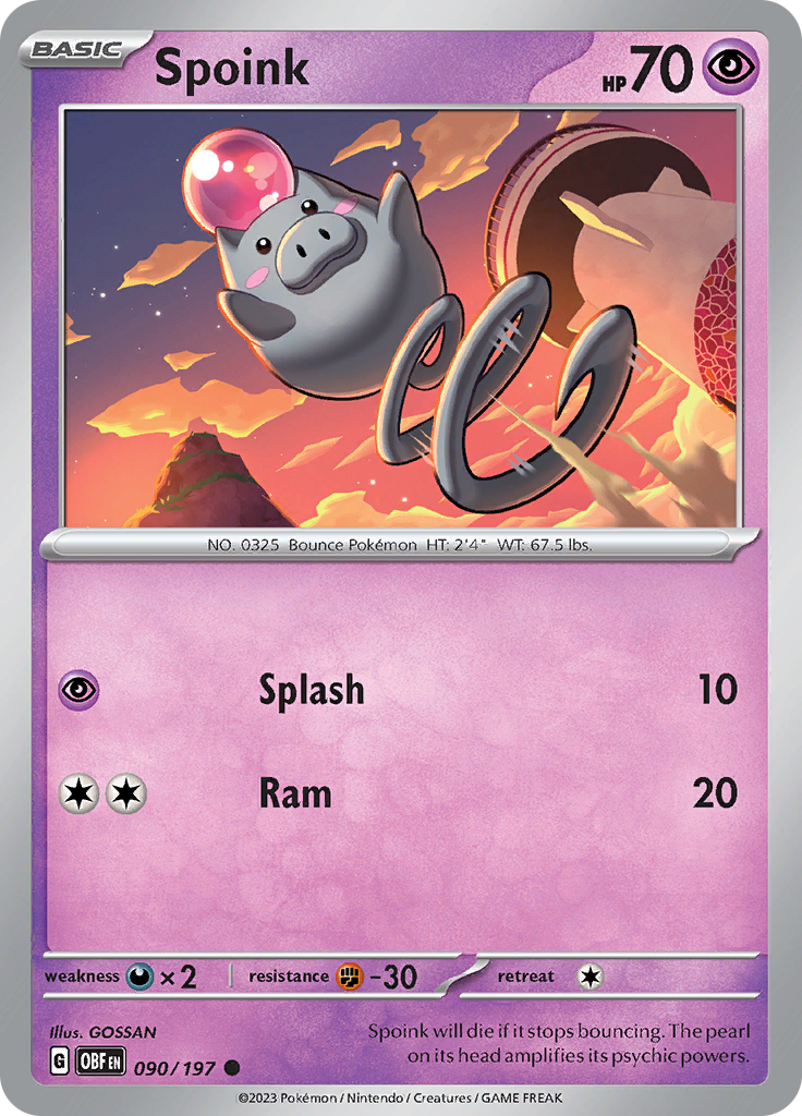 Spoink (090/197) [Scarlet & Violet: Obsidian Flames] | Chromatic Games