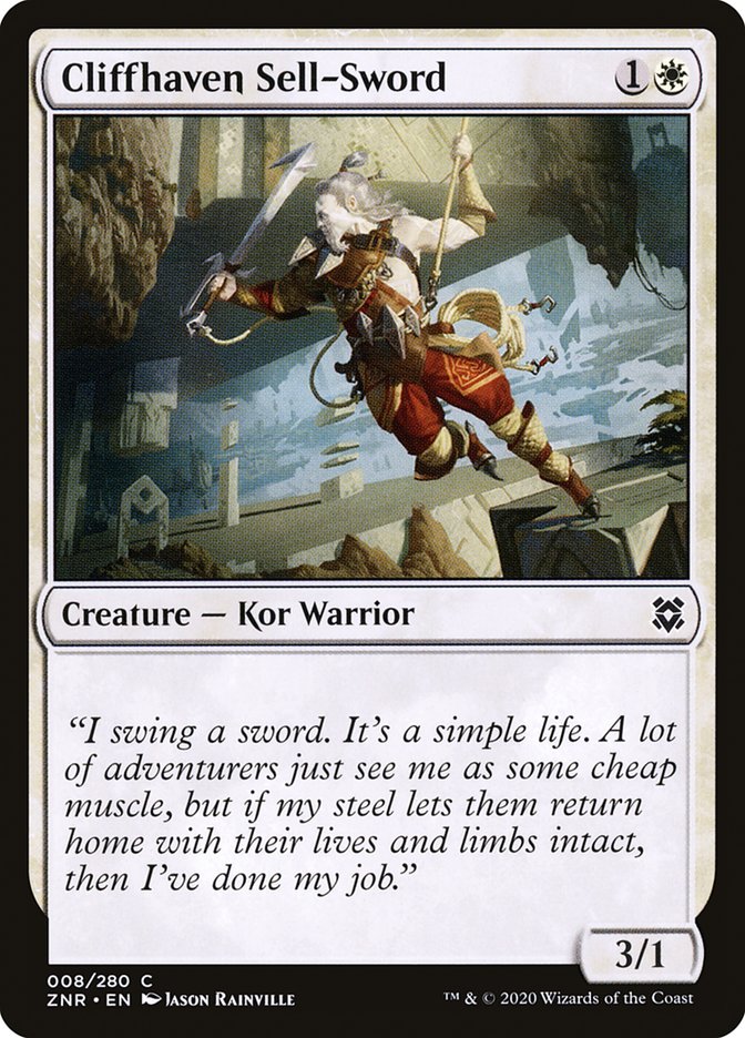 Cliffhaven Sell-Sword 8/280 (Zendikar Rising)  - Foil | Chromatic Games