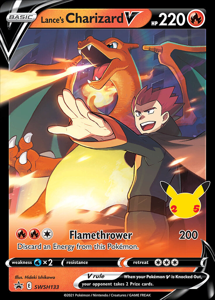 Lance's Charizard V (SWSH133) (Jumbo Card) [Sword & Shield: Black Star Promos] | Chromatic Games