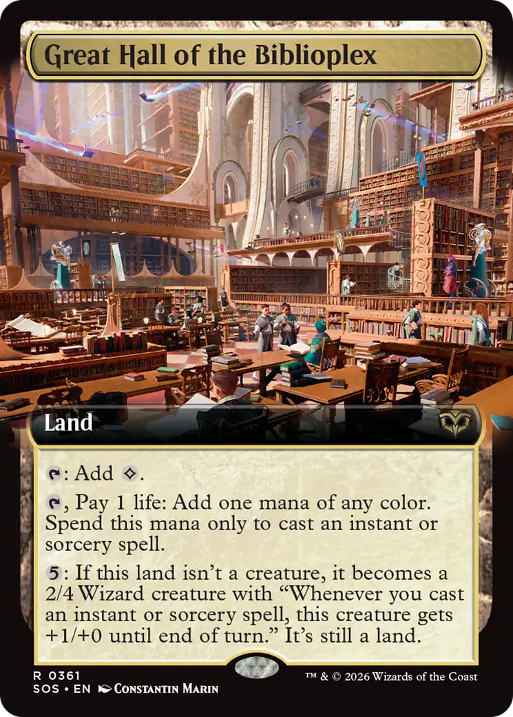 Great Hall of the Biblioplex (Extended Art) [Secrets of Strixhaven] | Chromatic Games