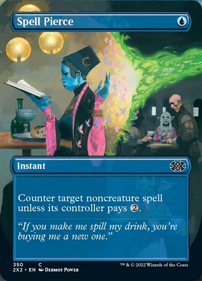 Spell Pierce (Borderless Alternate Art) [Double Masters 2022] | Chromatic Games