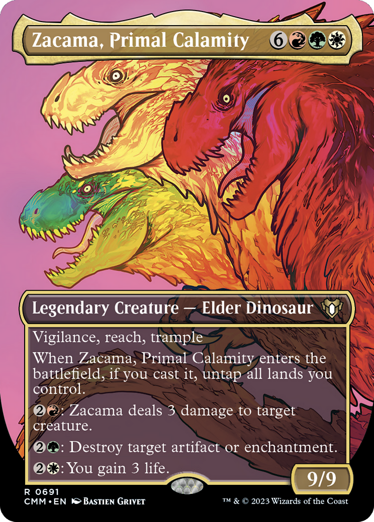 Zacama, Primal Calamity (Borderless Profile) [Commander Masters] | Chromatic Games