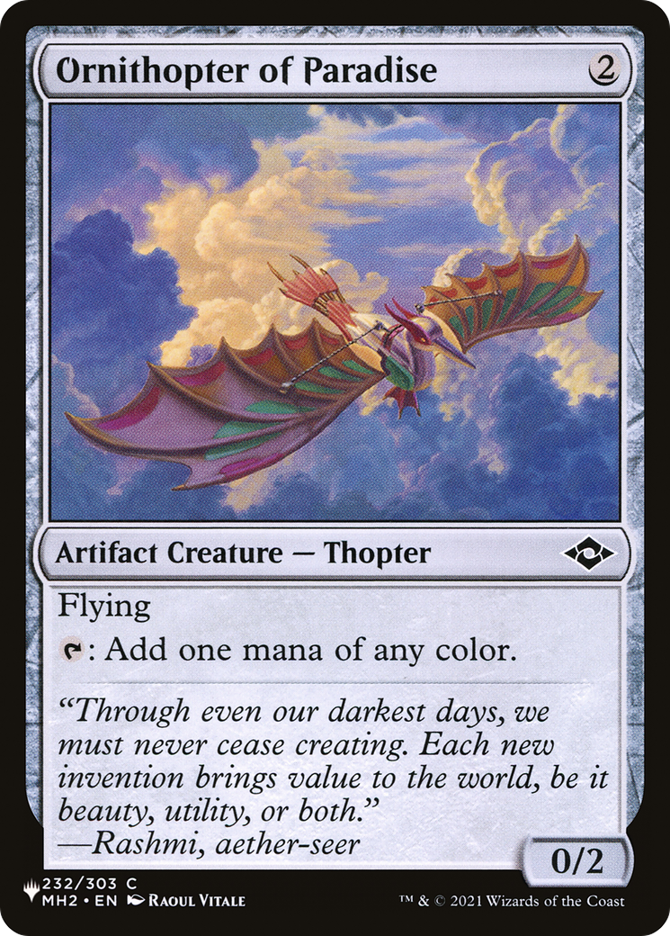 Ornithopter of Paradise [The List] | Chromatic Games