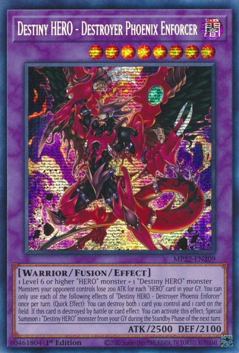 Destiny HERO - Destroyer Phoenix Enforcer [MP22-EN209] Prismatic Secret Rare | Chromatic Games